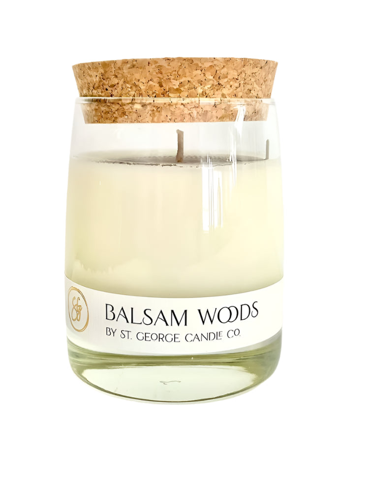 Coconut Wax Candle 10 oz. Glass Jar with Cork Lid