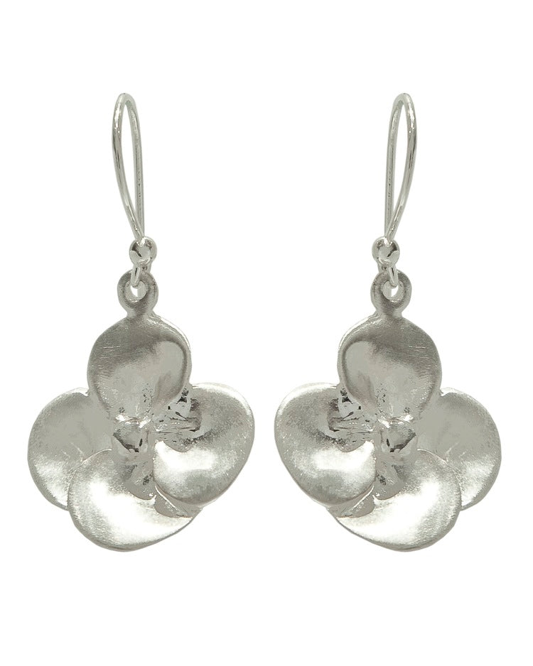 Pansy Sterling Silver French Wire Earrings