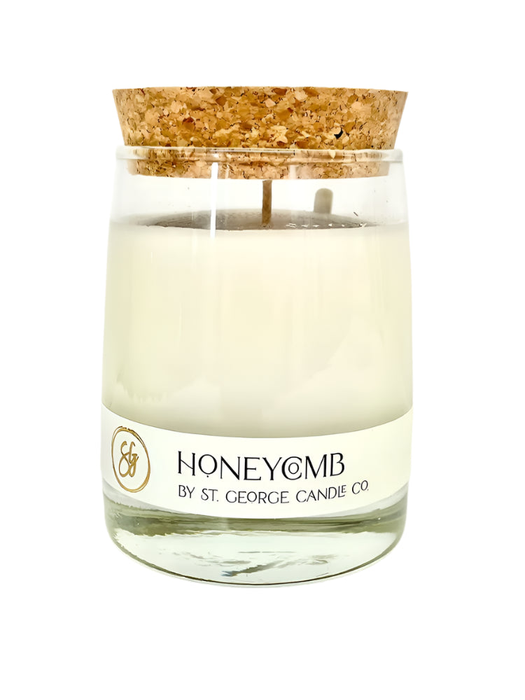 Coconut Wax Candle 10 oz. Glass Jar with Cork Lid