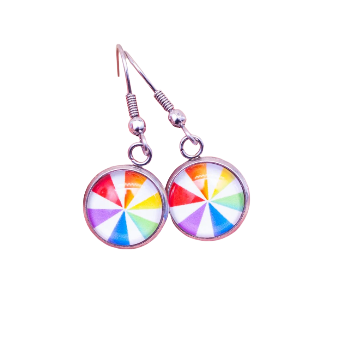 Rainbow Pinwheel Earrings