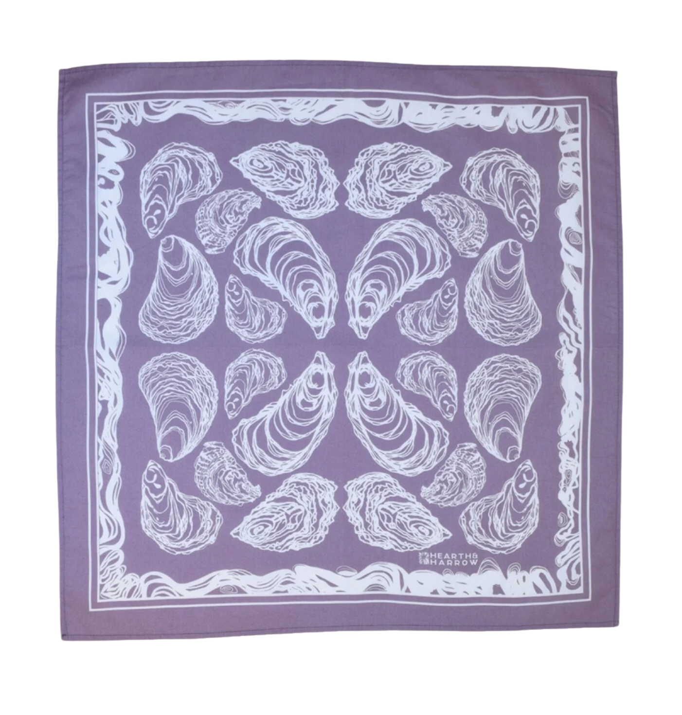 Oyster Print Hand Screen-Printed 100% Cotton Scarf