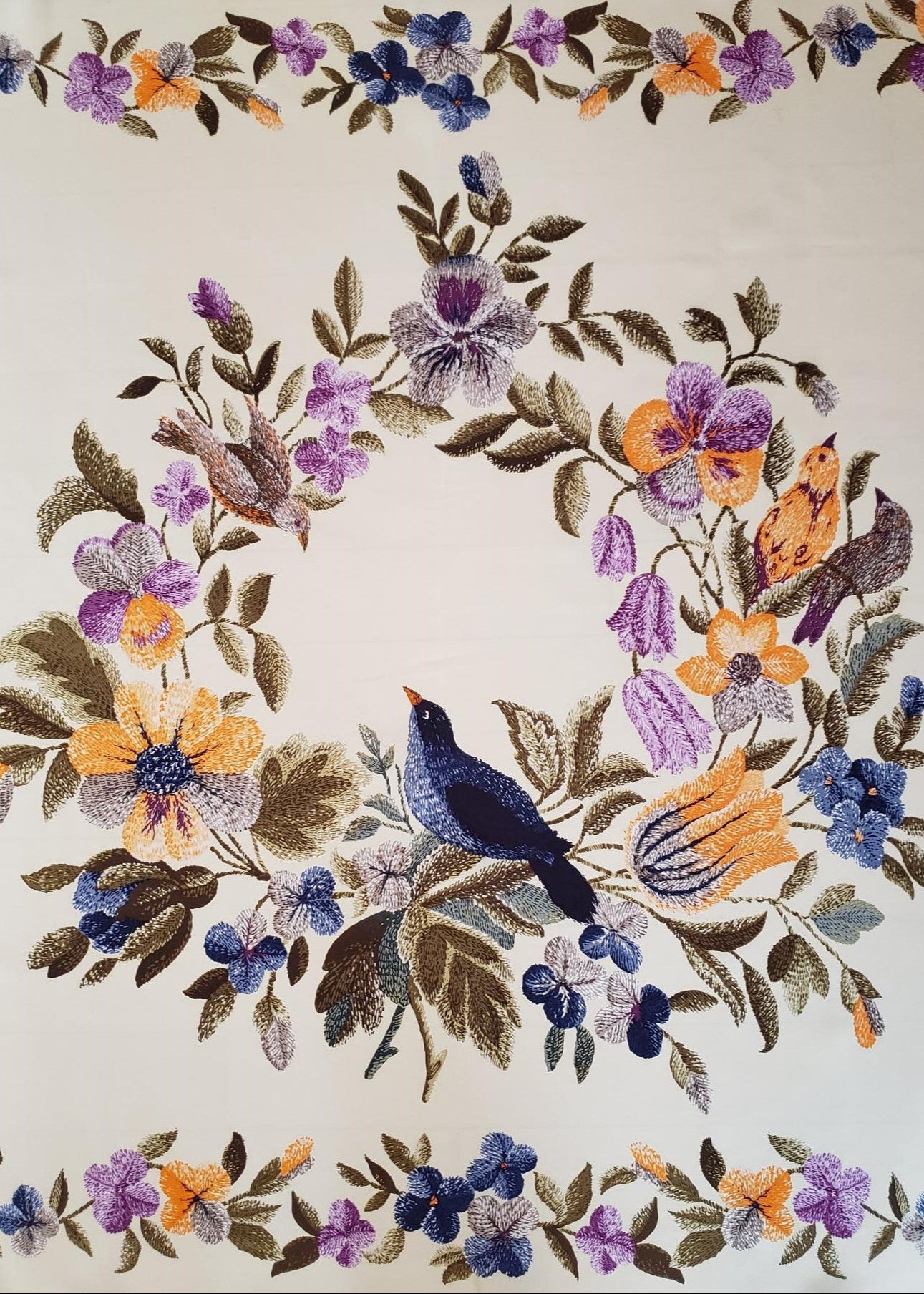 "Mrs Alcott's Embroidery" Silk Scarf