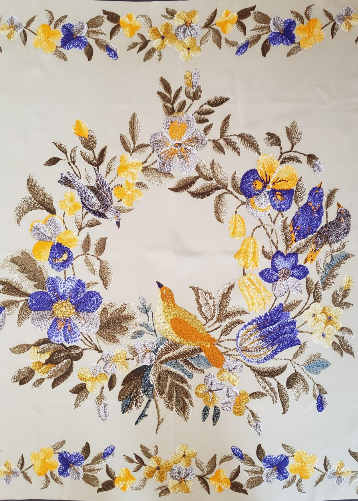 "Mrs Alcott's Embroidery" Silk Scarf