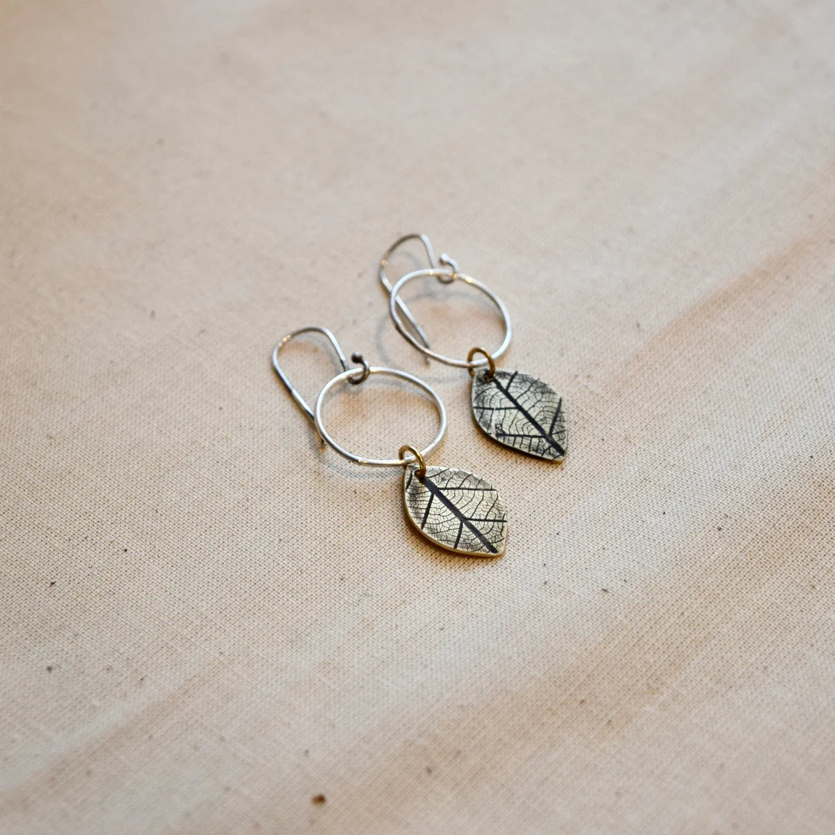 Leaf Moon Earring: Brass
