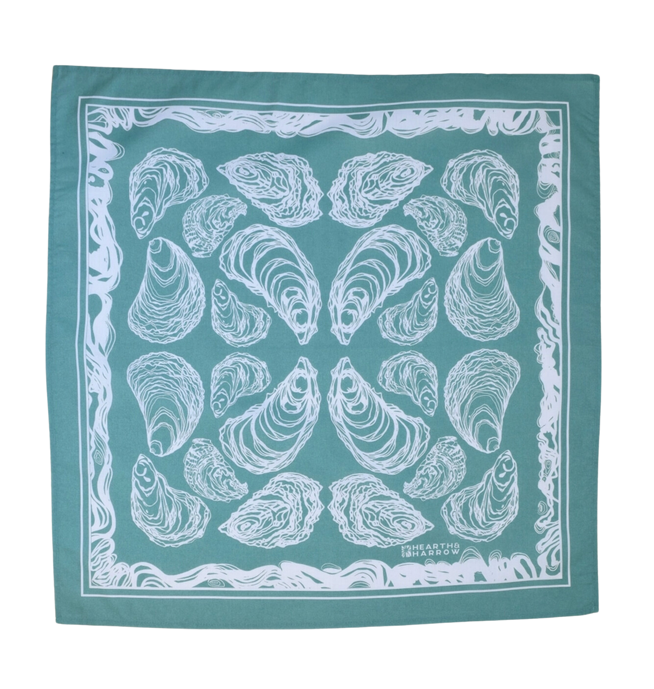 Oyster Print Hand Screen-Printed 100% Cotton Scarf