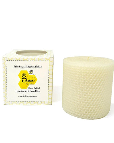 Pillar Rolled Beeswax Candles 4 x 4 inch