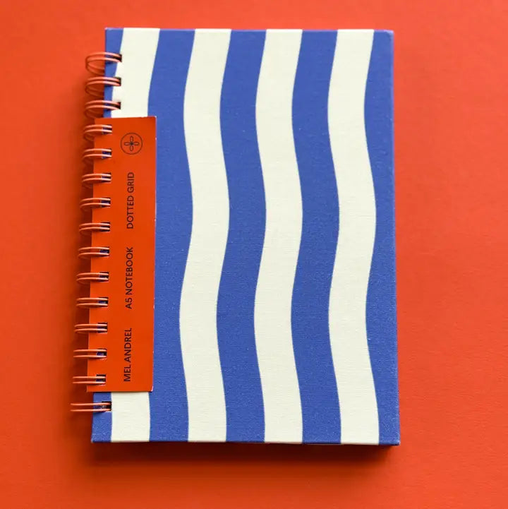 Mediterranean Stripes A5 Dot Grid Notebook
