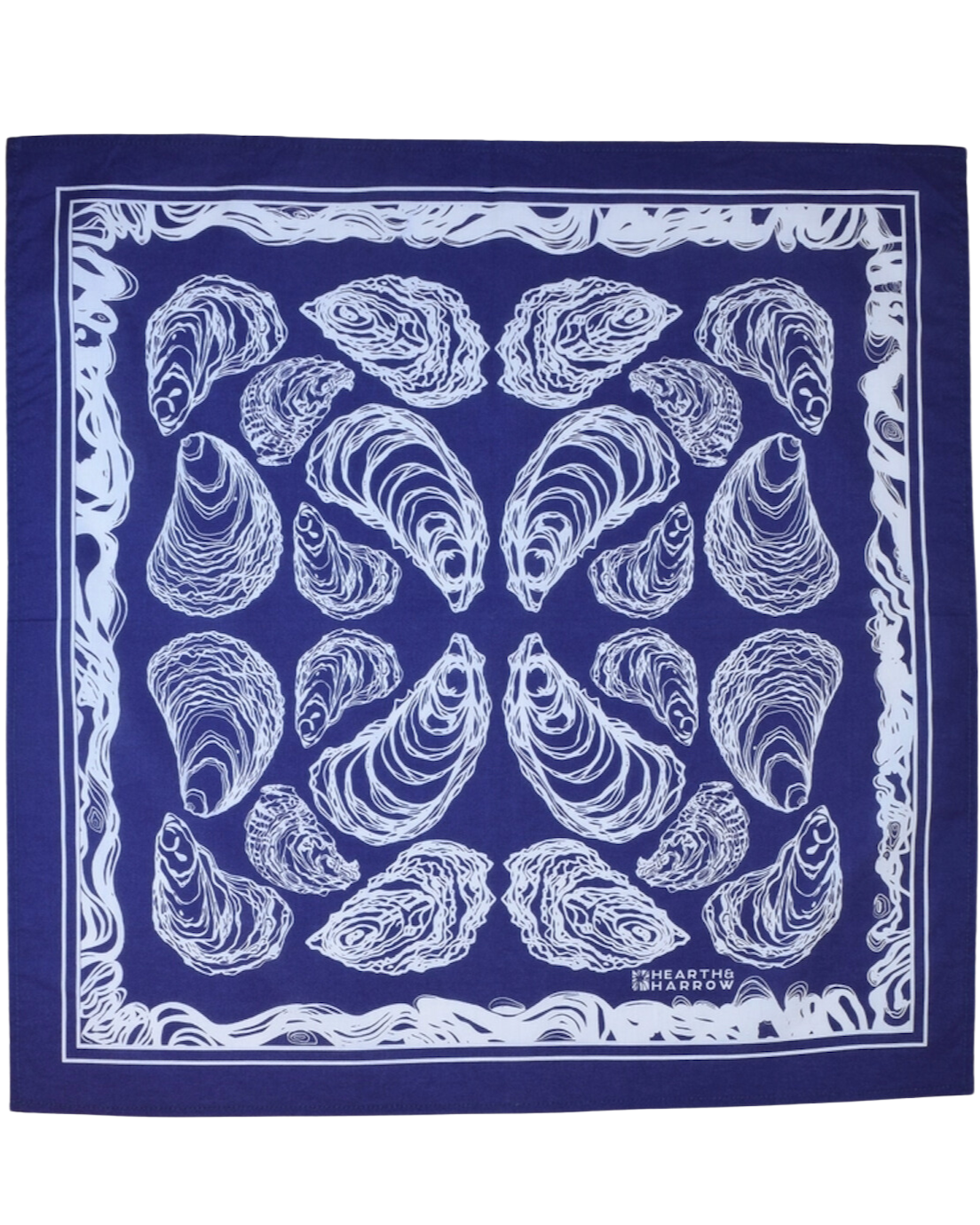 Oyster Print Hand Screen-Printed 100% Cotton Scarf