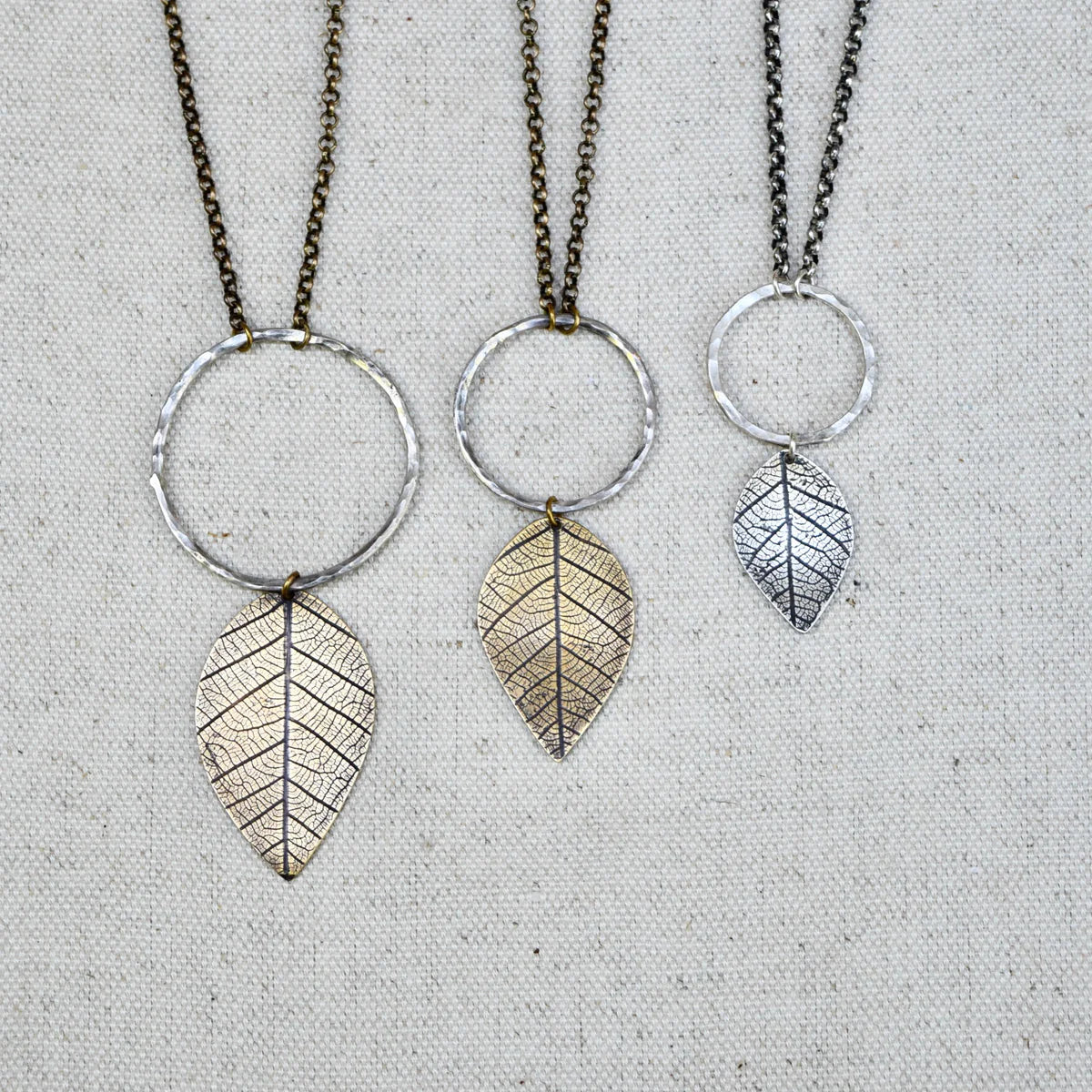 Leaf Moon Necklace: Sterling Silver 18" Sterling Chain Small