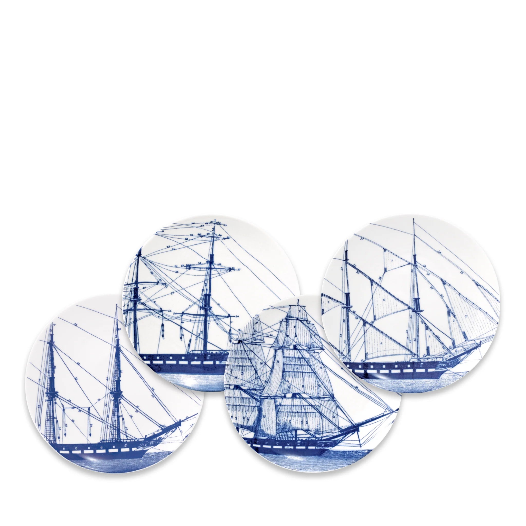 Blue Rigging Canape Plates - Boxed Set/4 - Sale Item