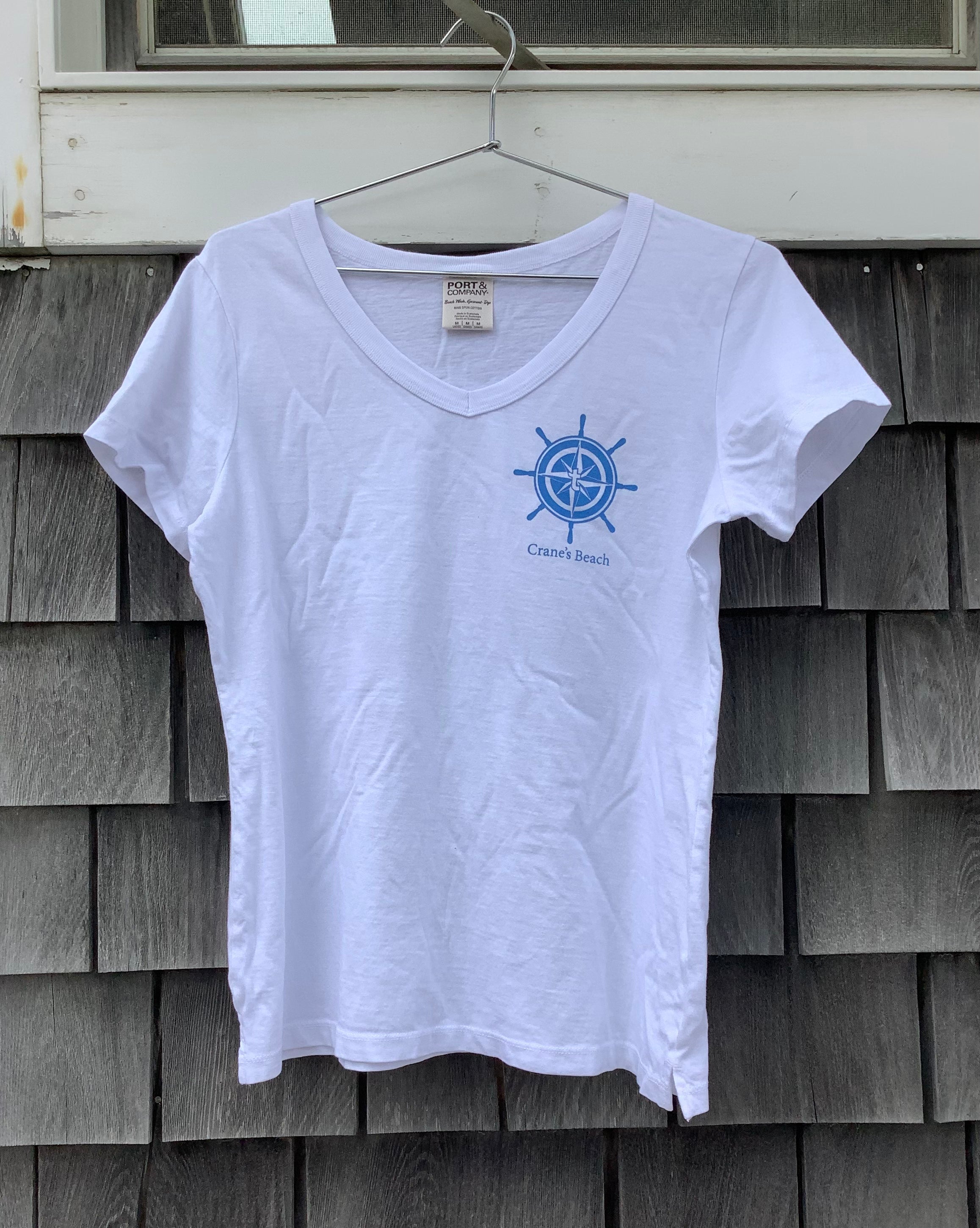 Crane Beach Ladies V-neck T-Shirt