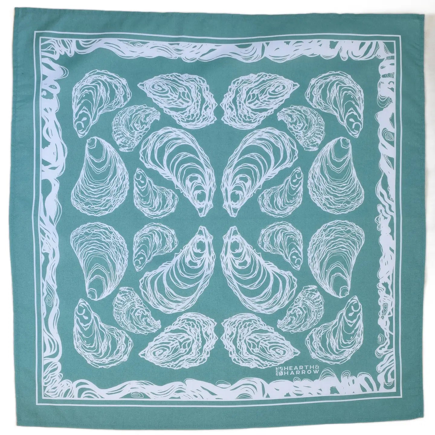 Oyster Print Hand Screen-Printed 100% Cotton Scarf