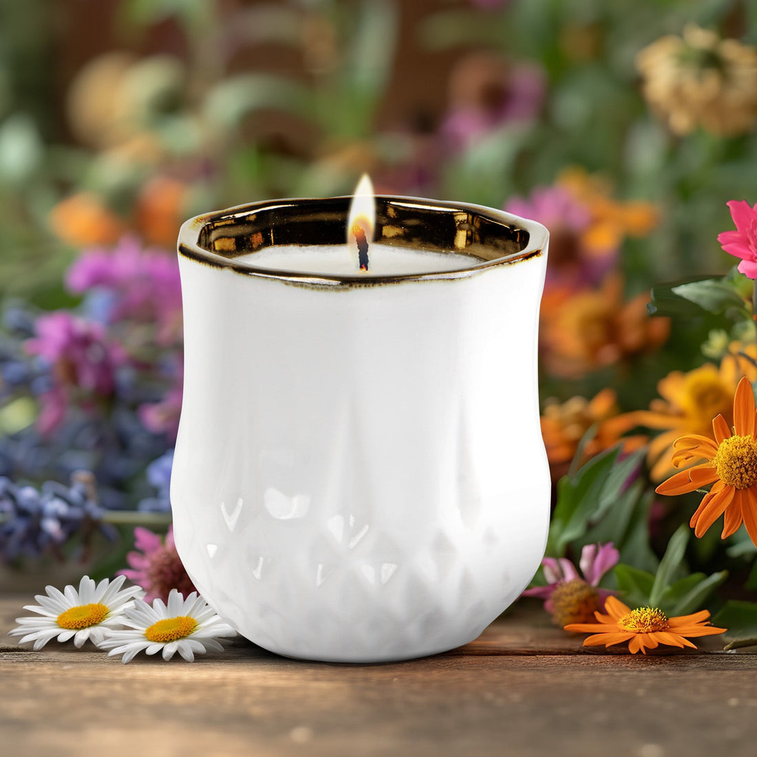Growing Candle with Flower Seed Label