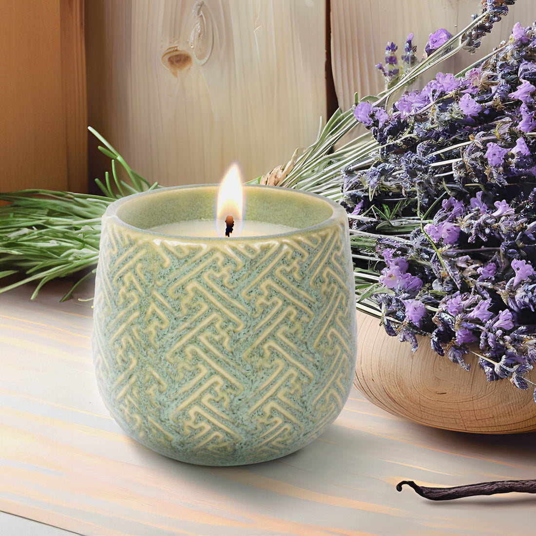 Growing Candle with Flower Seed Label