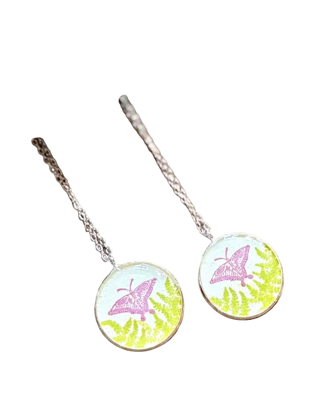 Necklace Hand Stamped Artisan Made 17" silver plated brass chain