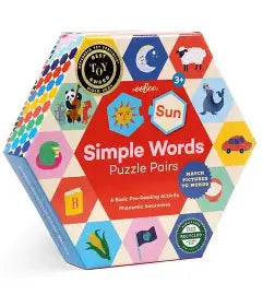 Simple Words Hexagon Puzzle Pairs