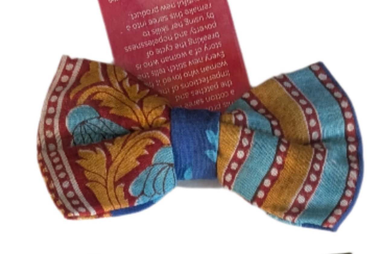 Pet Bow Tie Made From Recycled Sarees - Large