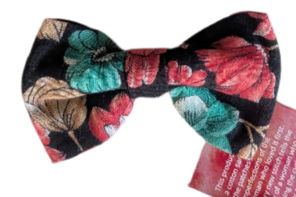 Pet Bow Tie Made From Recycled Sarees - Small