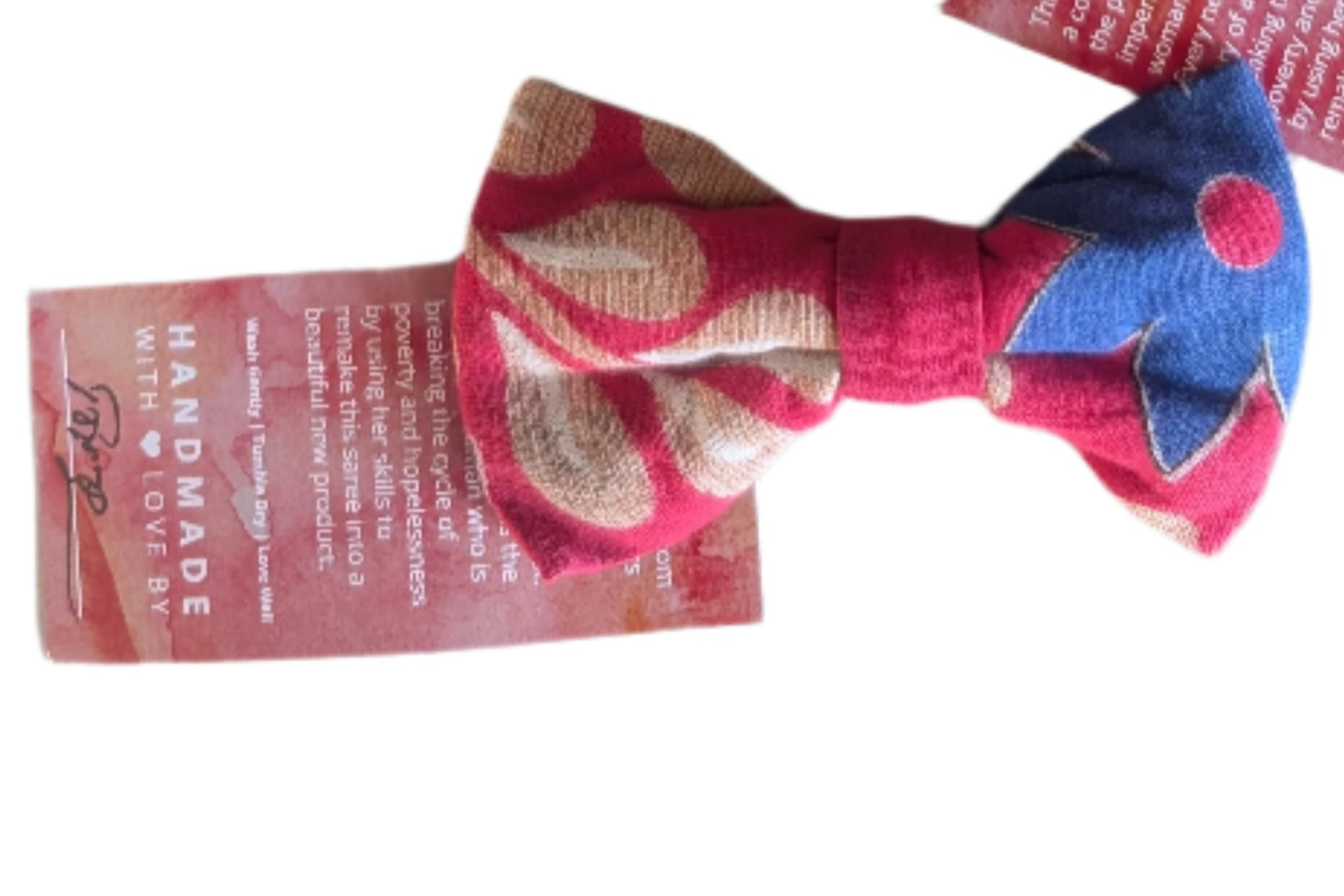 Pet Bow Tie Made From Recycled Sarees - Small