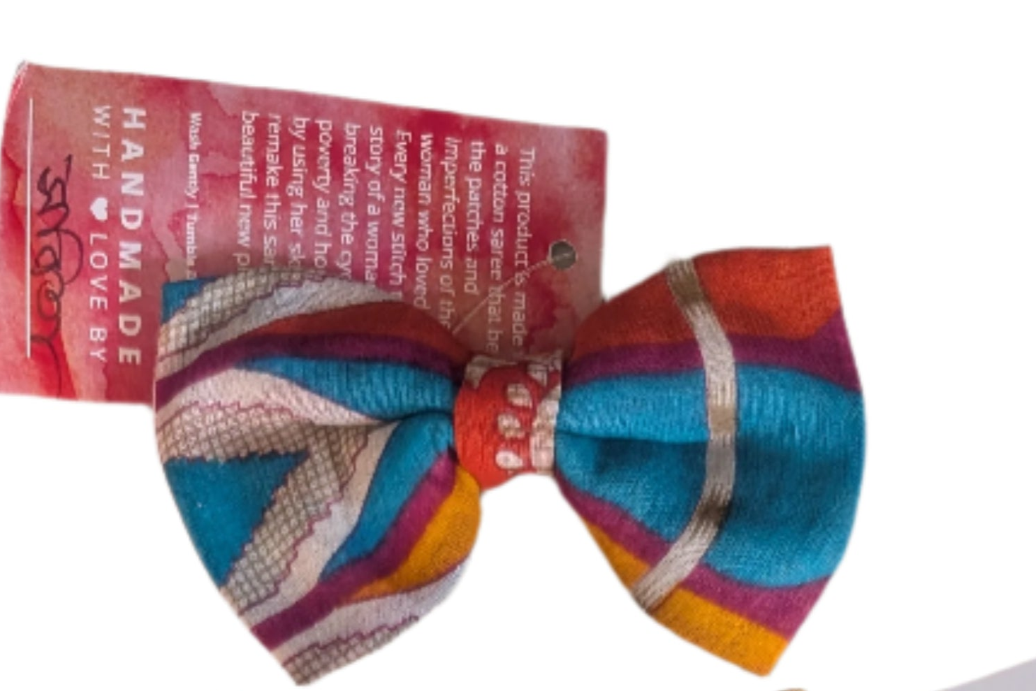 Pet Bow Tie Made From Recycled Sarees - Small