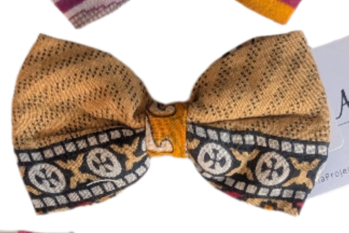 Pet Bow Tie Made From Recycled Sarees - Small