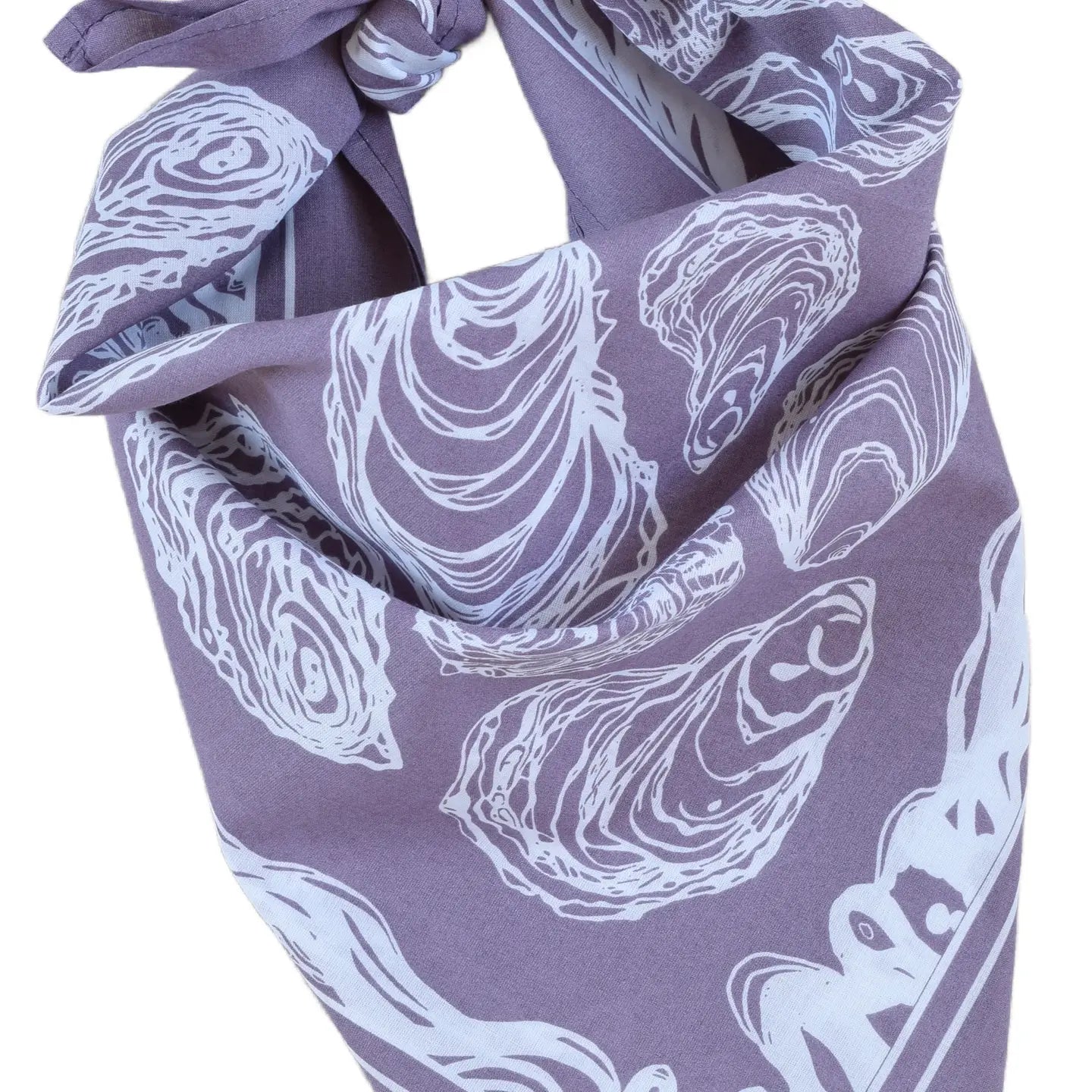 Oyster Print Hand Screen-Printed 100% Cotton Scarf