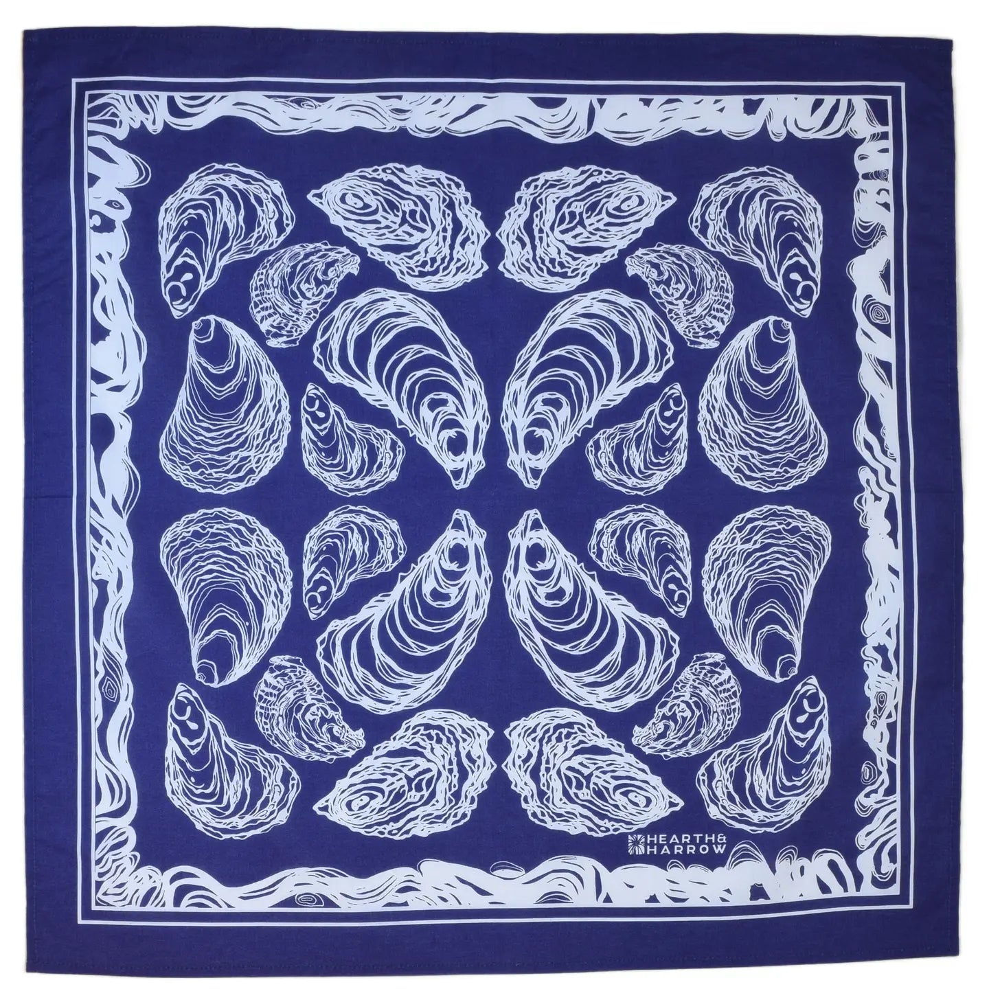 Oyster Print Hand Screen-Printed 100% Cotton Scarf