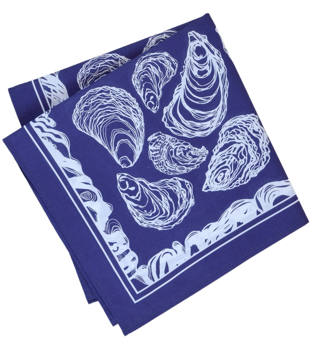 Oyster Print Hand Screen-Printed 100% Cotton Scarf