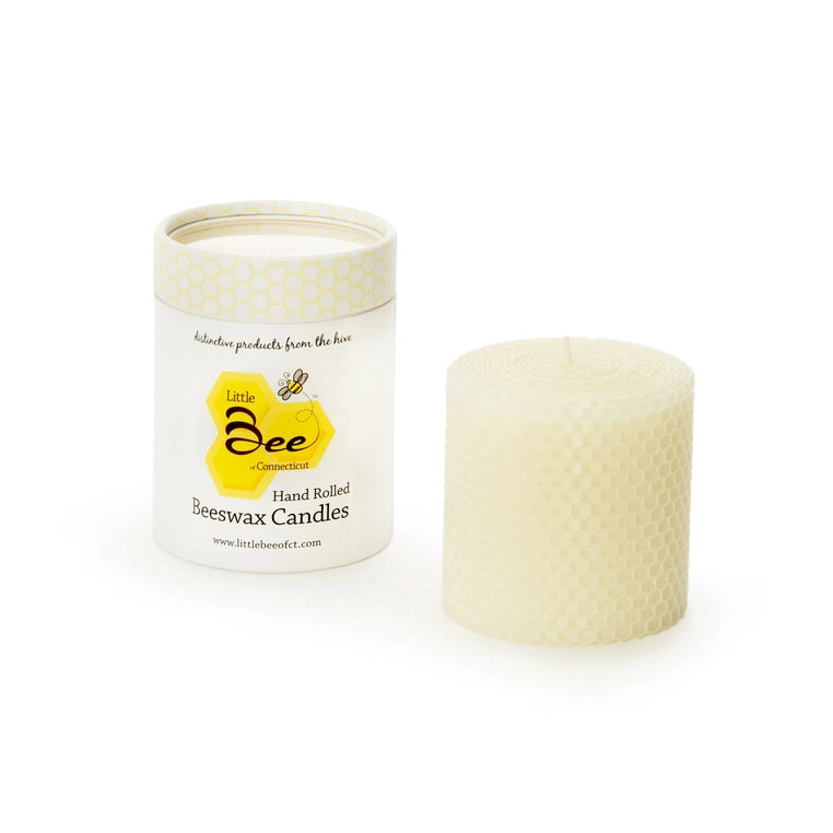 Pillar Candle Rolled Beeswax 3 x 3 inch