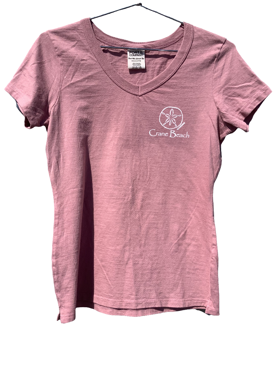 Crane Beach Ladies V-neck T-Shirt