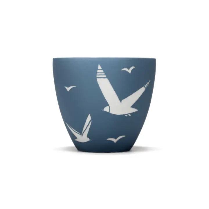 Coastal Seagulls Blue Votive