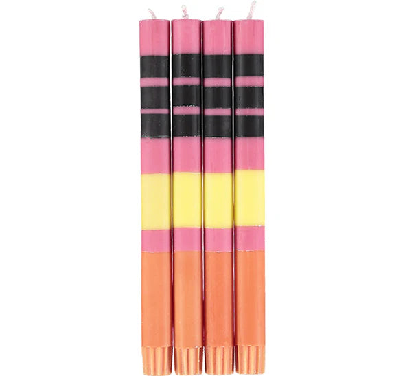 Pack of 4 Striped Candles