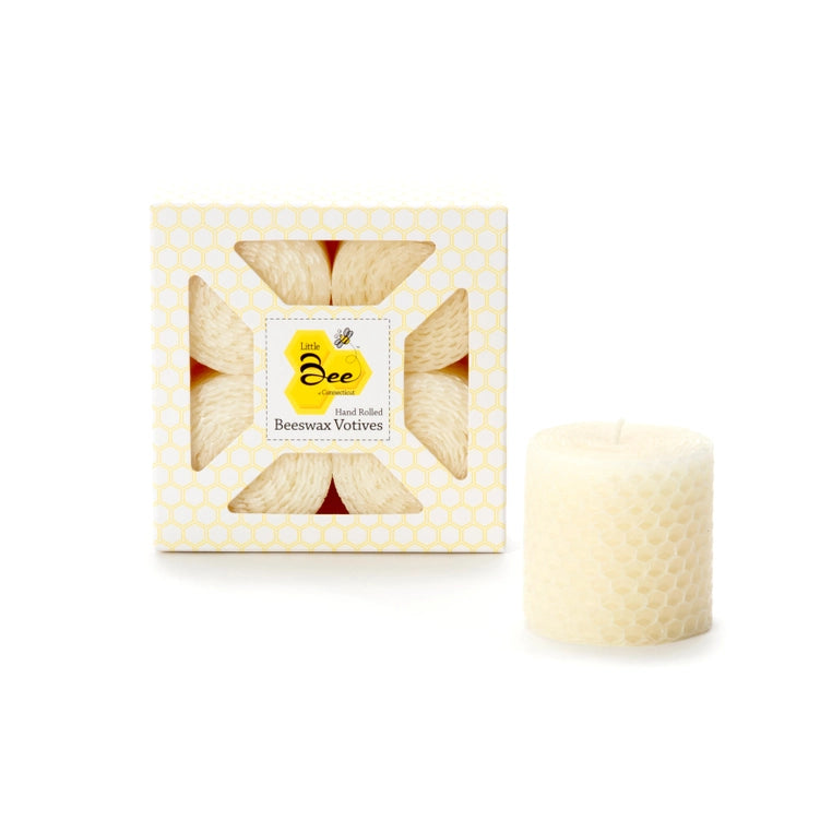 Votive Rolled Beeswax Candles - 4-pack 2 x 2 inch