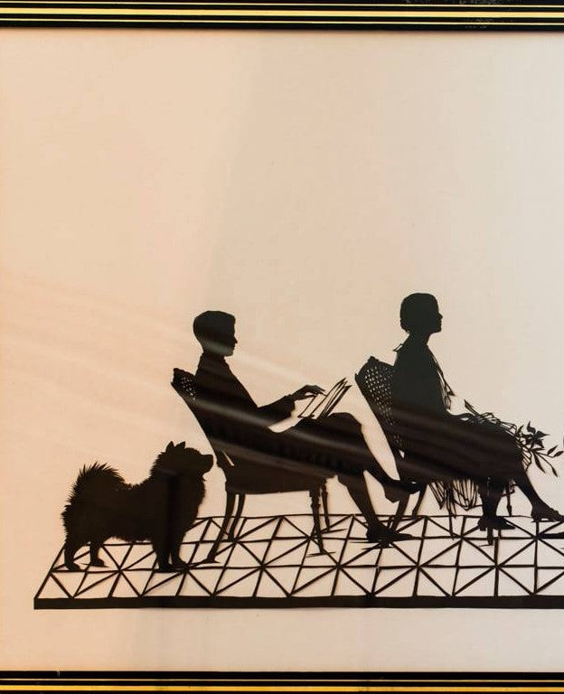Cranes at Tea Silhouette Mug