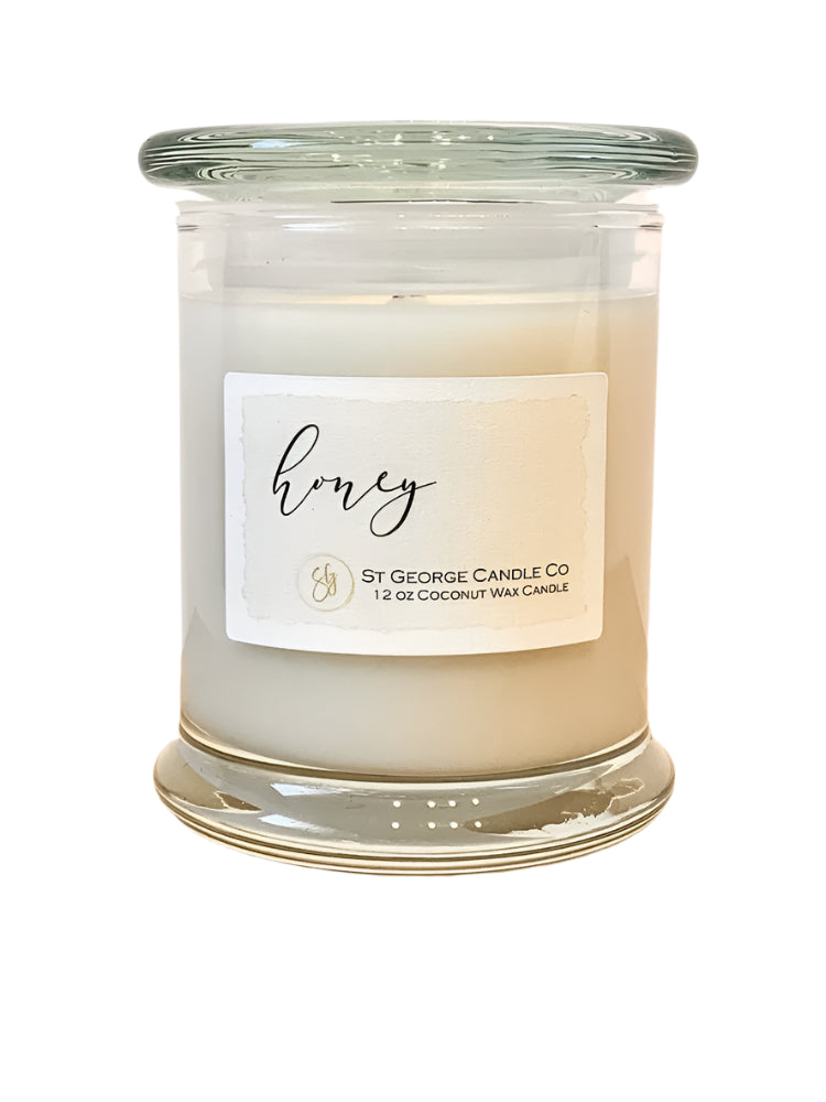 Coconut Wax Candles 12 oz. Glass Jar with Glass Lid