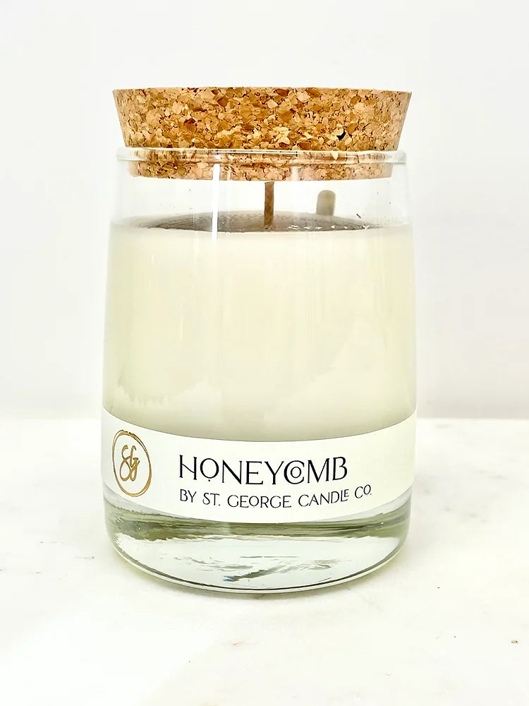 Coconut Wax Candle 10 oz. Glass Jar with Cork Lid