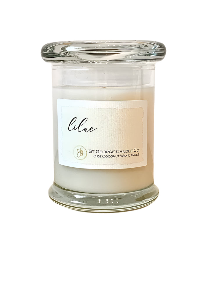 Coconut Wax Candles 8 oz. Glass Jar with Glass Lid