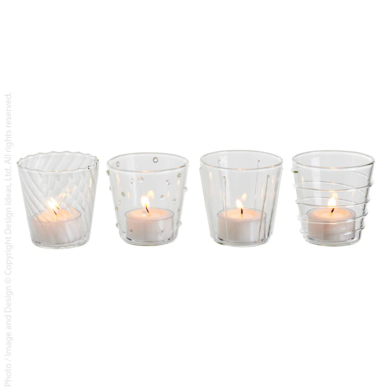 Livenza Mold-Blown Glass Votive Cups - Set of 4