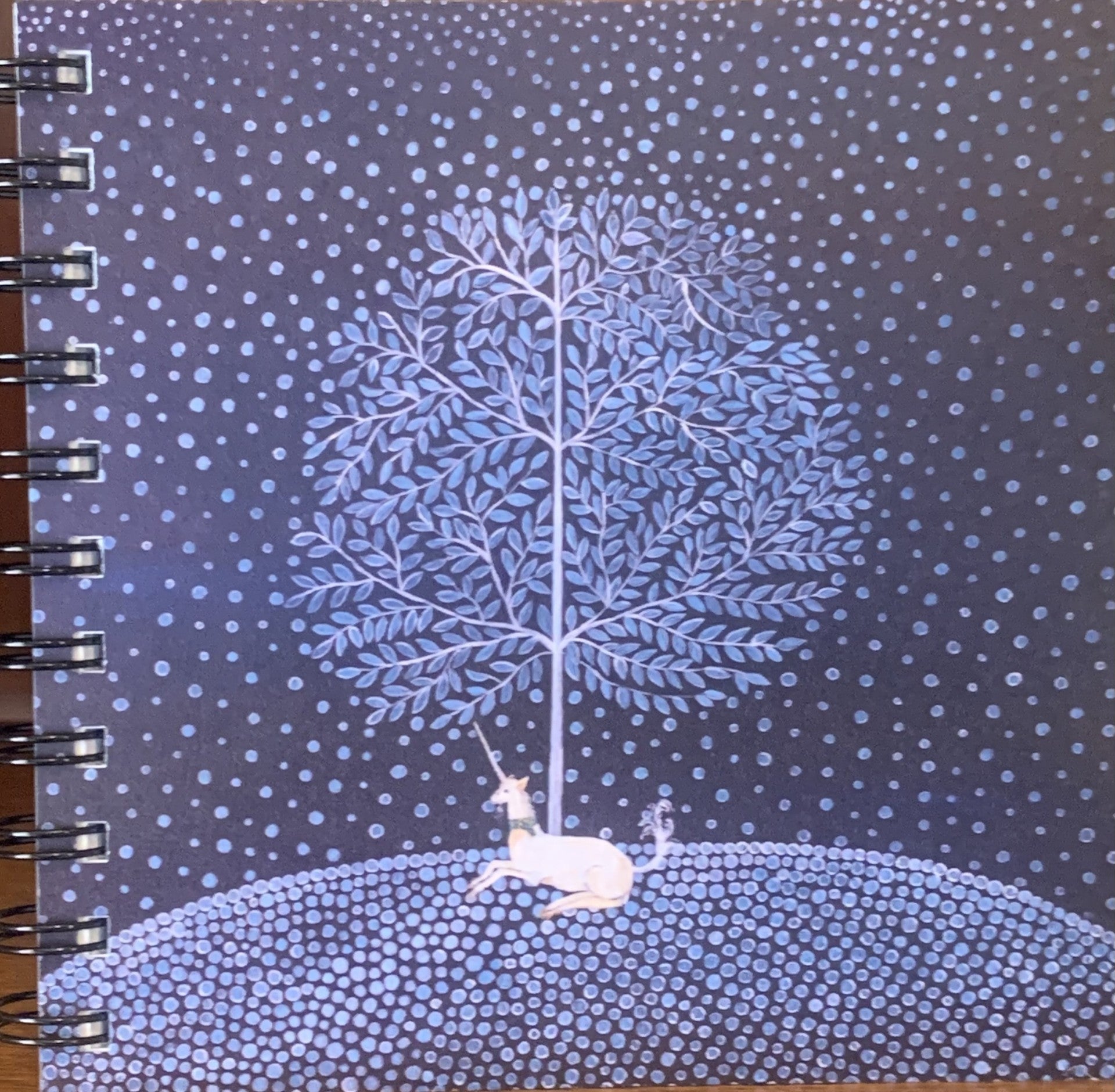 "The Unicorn" by Miné Crane Spiral Notebook