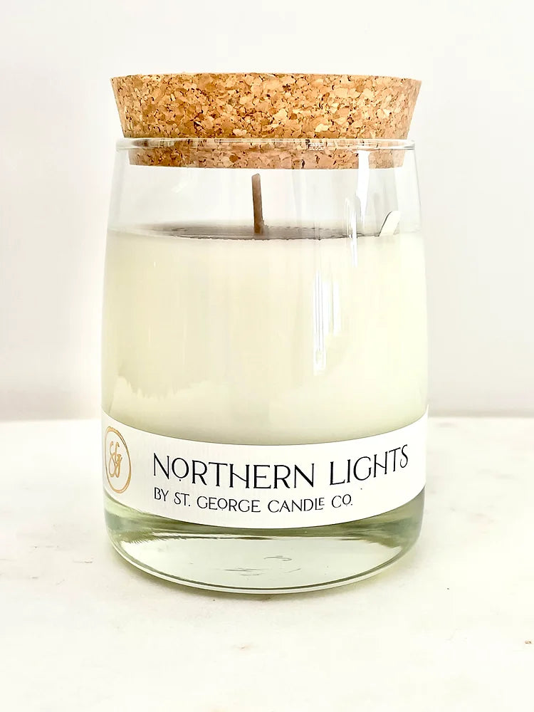 Coconut Wax Candle 10 oz. Glass Jar with Cork Lid