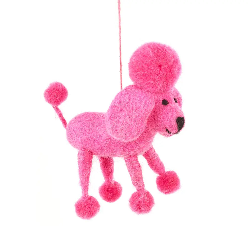 Pink Poodle Handmade Wool Hanging Decoration