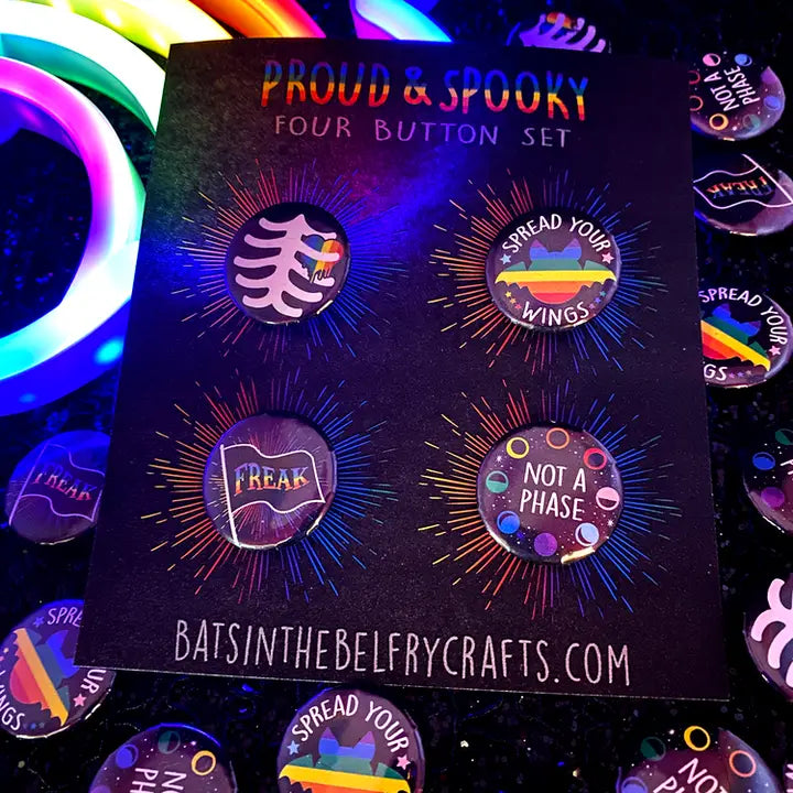Proud & Spooky Set of 4 Pride Pins