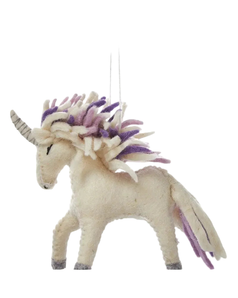 Purple Magical Unicorn Felt Hanging Decoration