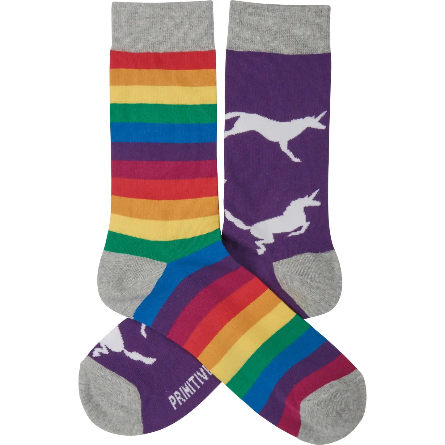 Rainbow & Unicorn Mismatched Socks