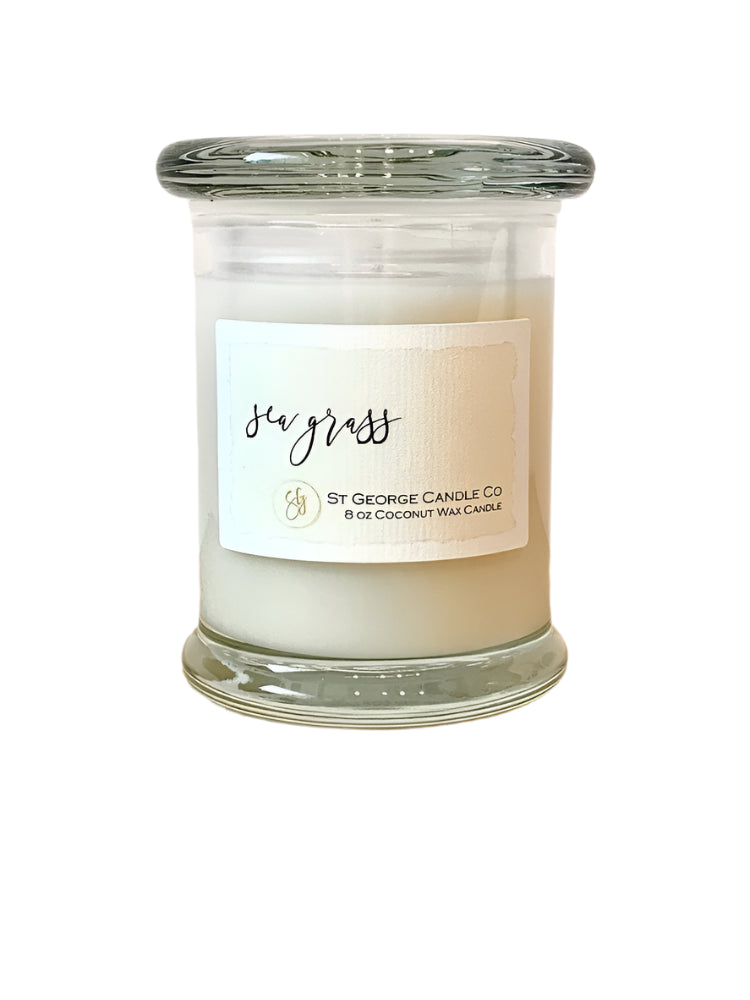 Coconut Wax Candles 8 oz. Glass Jar with Glass Lid