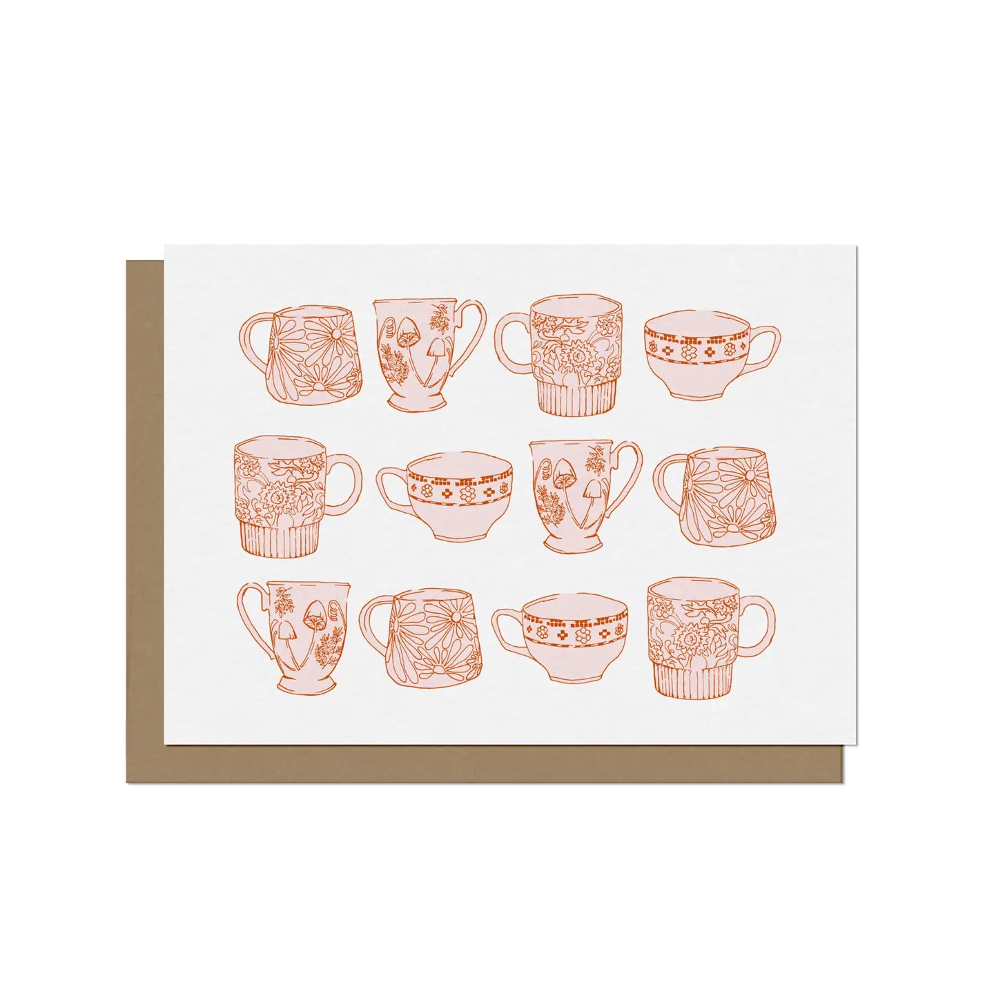 Coffee & Tea Cups Blank Card