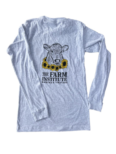 Long Sleeve Flower Power Cow T-Shirt - The Farm Institute