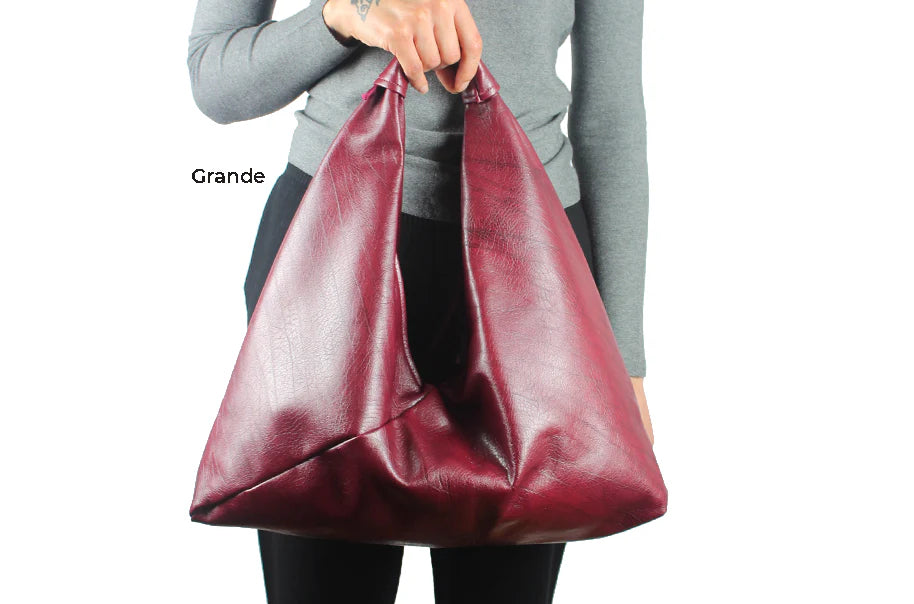 Red Marble Vegan Leather Hobo Bag