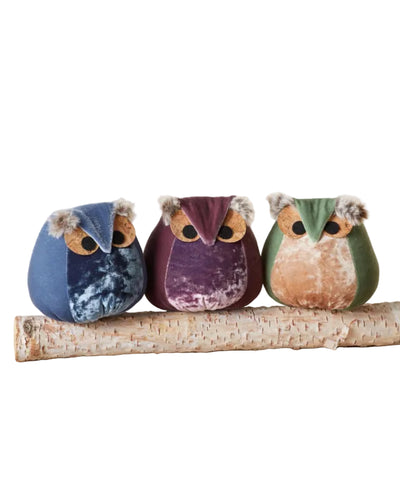 Handmade Velvet Owls