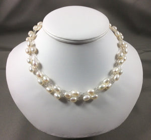 Freshwater Pearls Argentum Silver Wire Woven Necklace